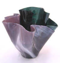 Purple and Green Glass Vase